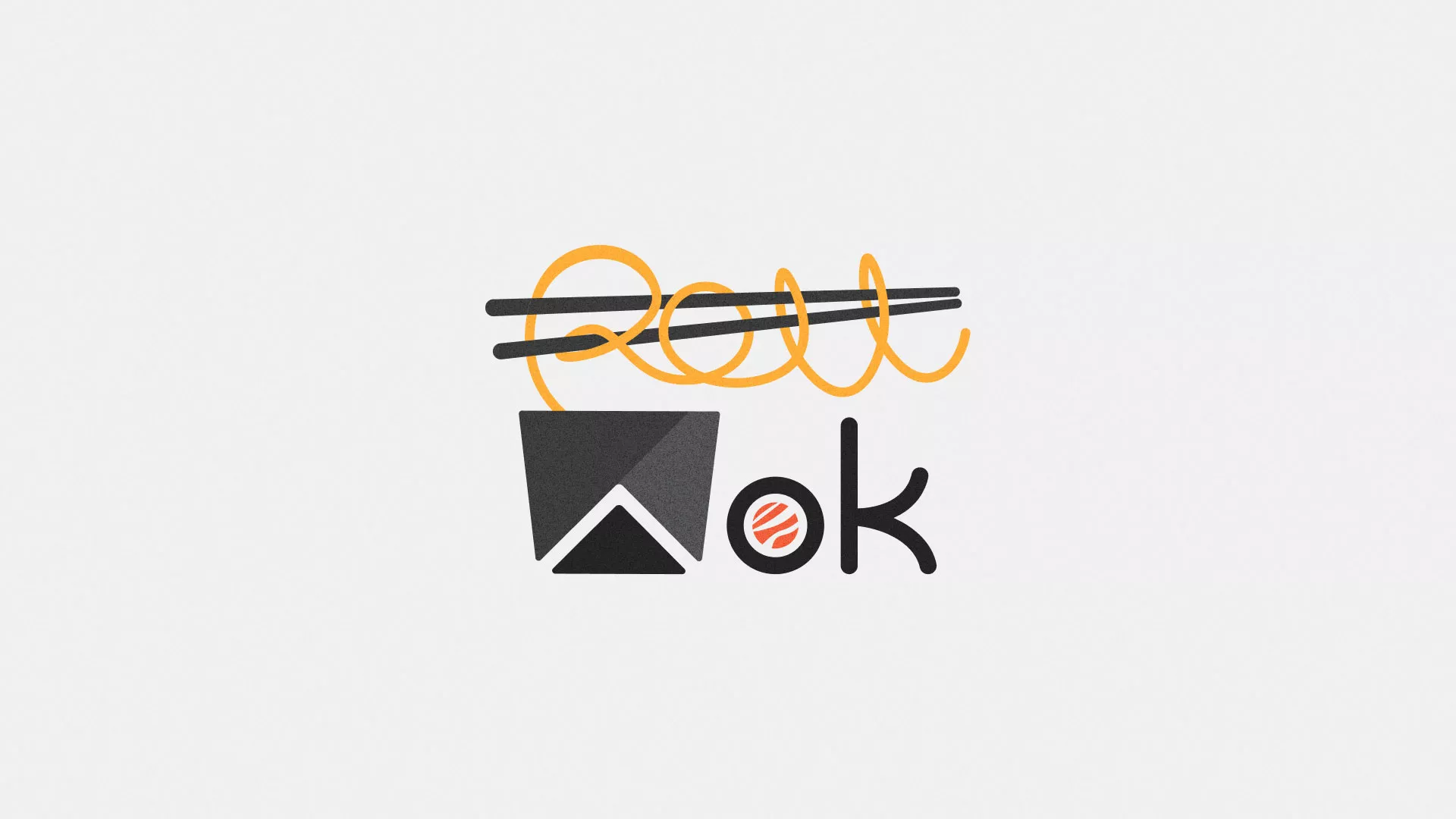 Разработка логотипа суши-бара «Roll Wok Club» в Александровске-Сахалинском